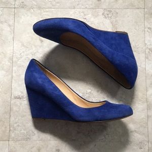 Jcrew Blue Suede Wedges